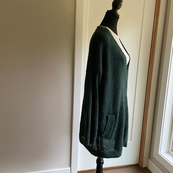 Grandpa Sweater Long Cardigan Green lightweight Selected Femme - Picture 10 of 13